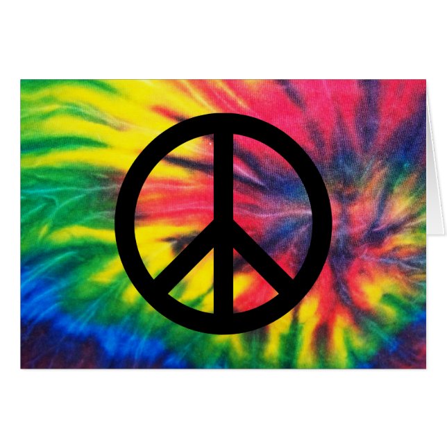 Tie Dyed Black Peace Sign (Front Horizontal)