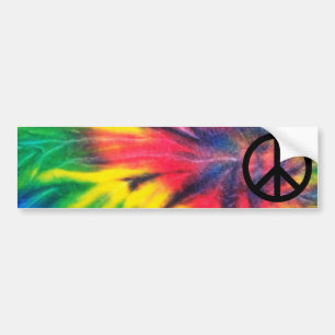 Tie Dyed Black Peace Sign Bumper Sticker