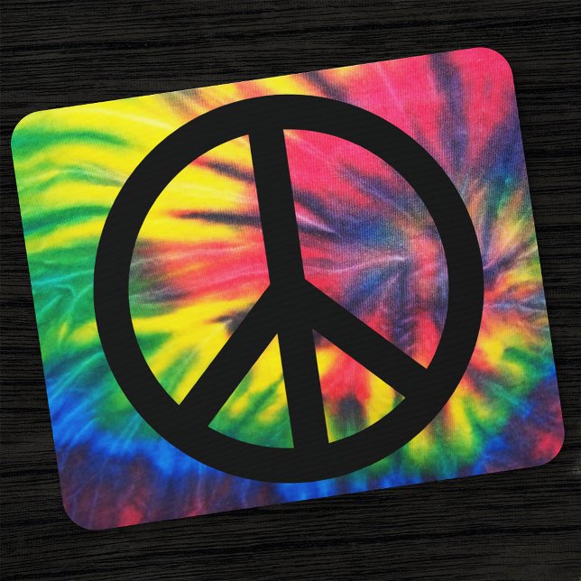 Tie Dyed Black Peace Sign Mouse Pad (Creator Uploaded)