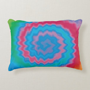 Tie dyed groovy funky retro swirl pattern cool decorative cushion