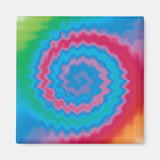 Tie dyed groovy funky retro swirl pattern cool magnet (Front)