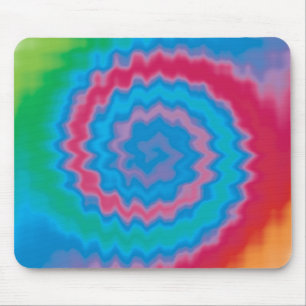 Tie dyed groovy funky retro swirl pattern cool mouse pad