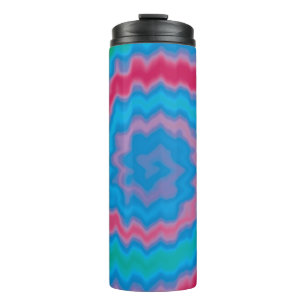 Tie dyed groovy funky retro swirl pattern cool thermal tumbler
