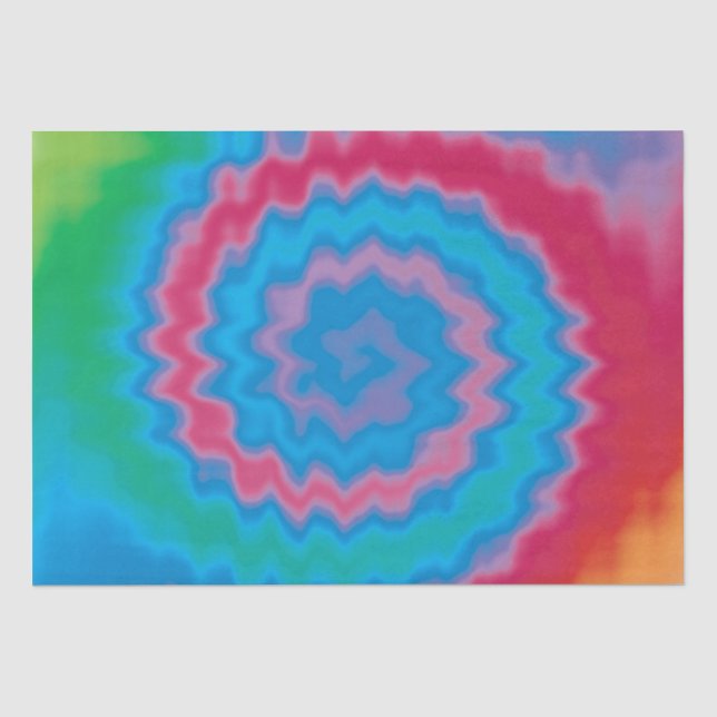 Tie dyed groovy funky retro swirl pattern cool tissue paper (Front)