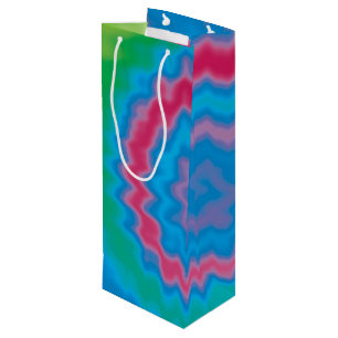 Tie dyed groovy funky retro swirl pattern cool wine gift bag