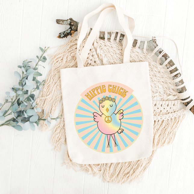 Tie-Dyed Hippie Chick Tote Bag (Creator Uploaded)