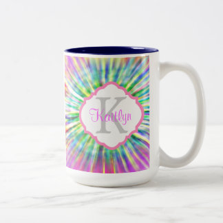 Tie Dyed Monogram Retro Mug