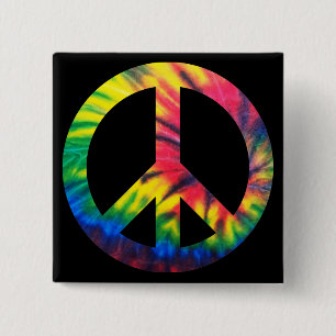 Tie Dyed Peace 15 Cm Square Badge