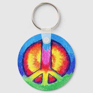 Tie~Dyed Peace Key Ring