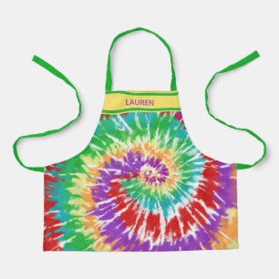 Tie Dyed Rainbow Swirl - Personalised Kids Apron