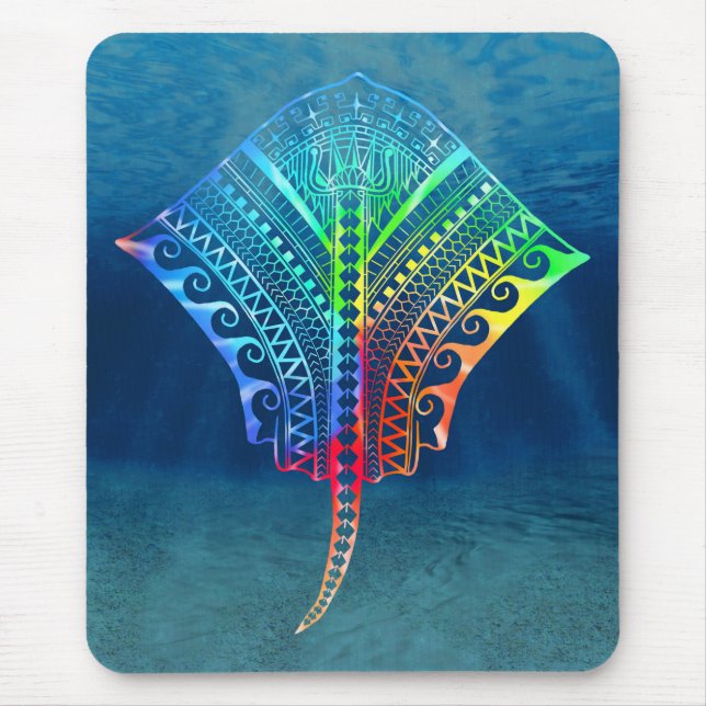 Tie Dyed Tribal Stingray Mouse Pad (Front)