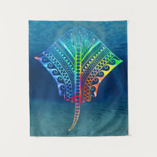 Tie Dyed Tribal Stingray Tapestry
