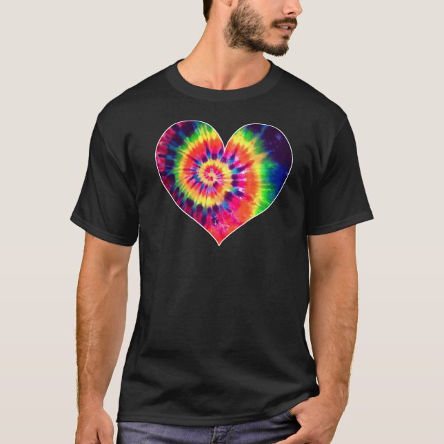 Tie Dyed Valentine's Day   Cute Tye Dye Heart T-Shirt (Front)