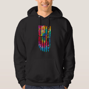 Tie Dyes Us Flag Lunch Lady Back To School Of Lunc Hoodie
