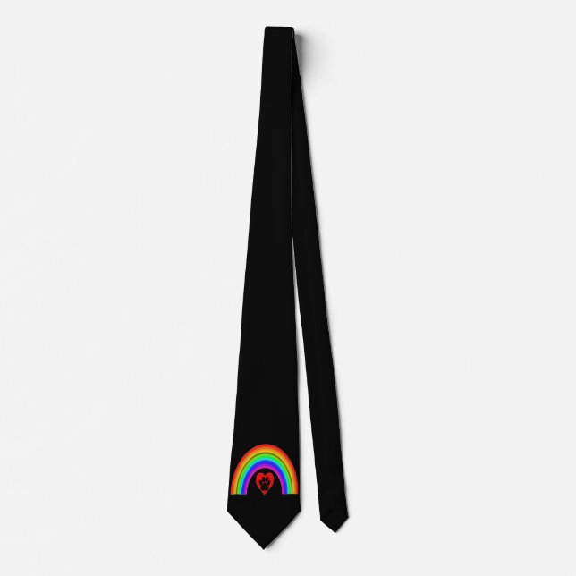 Tie Heart With Paw Under A Rainbow (Front)