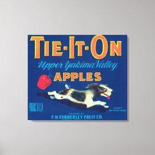 Tie It On Apple Label (blue) - Tieton, WA Canvas Print