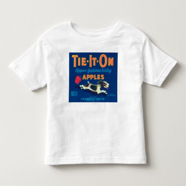 Tie It On Apple Label (blue) - Tieton, WA Toddler T-Shirt (Front)