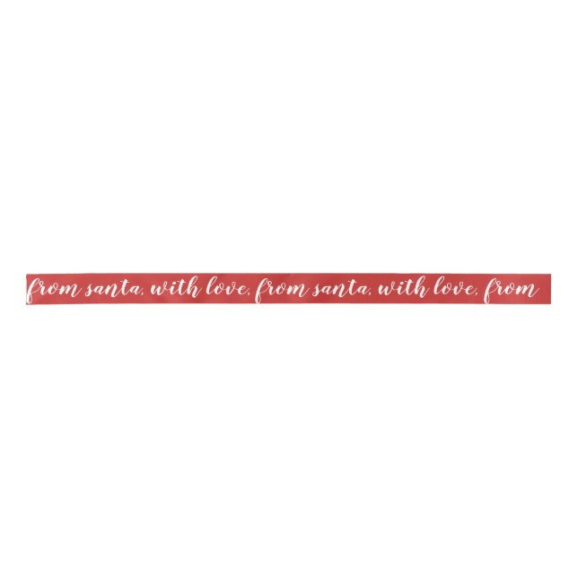 Tie it up from Santa, with love in Red Satin Ribbon (Front)