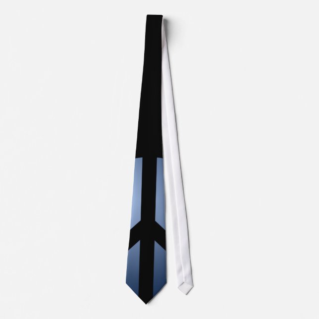 Tie, Navy Blue Peace Sign, Customise the Design! Tie (Front)