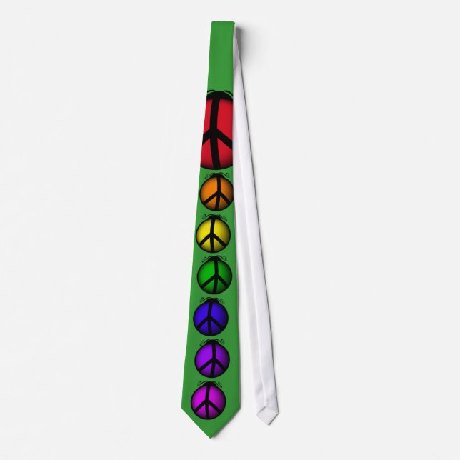 Tie, Peace Ladybugs Rainbow Colors Customize it Tie (Front)