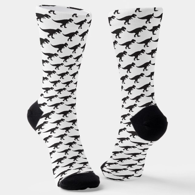 Tie REX - T-Rex King of the Dinosaurs Tyranosaurus Socks (Angled)