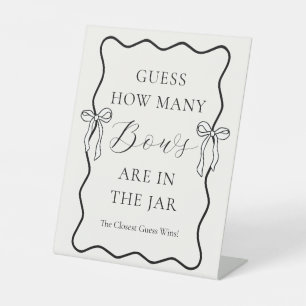 Tie the knot Bridal Shower Guess How Many Bows Pedestal Sign