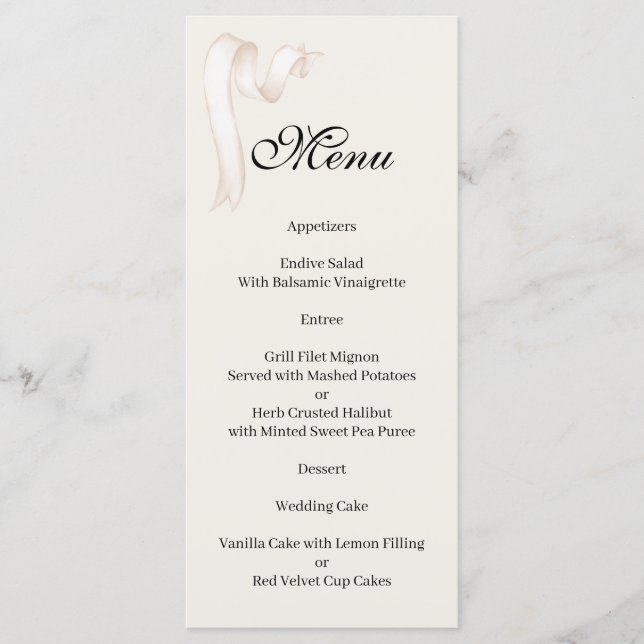 Tie the knot Menu (Front)