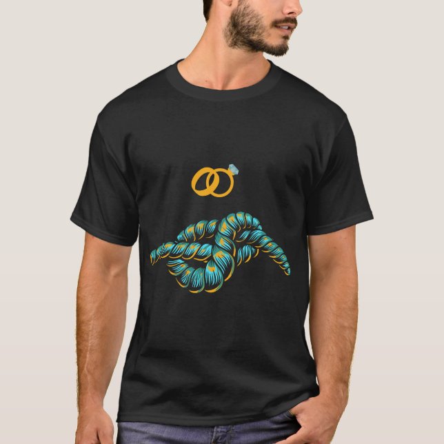 Tie The Knot Modern Colourful Black Art T-Shirt (Front)
