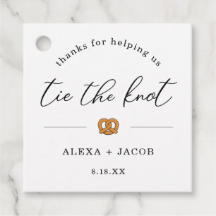 Tie the Knot Pretzel Wedding Favour Thanks Tag