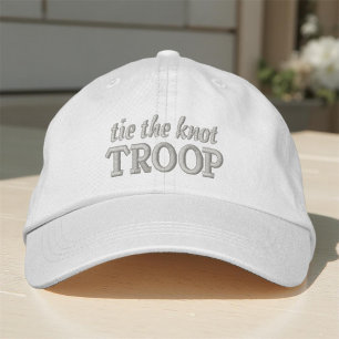 Tie the Knot Troop Modern Simple Wedding Embroidered Hat