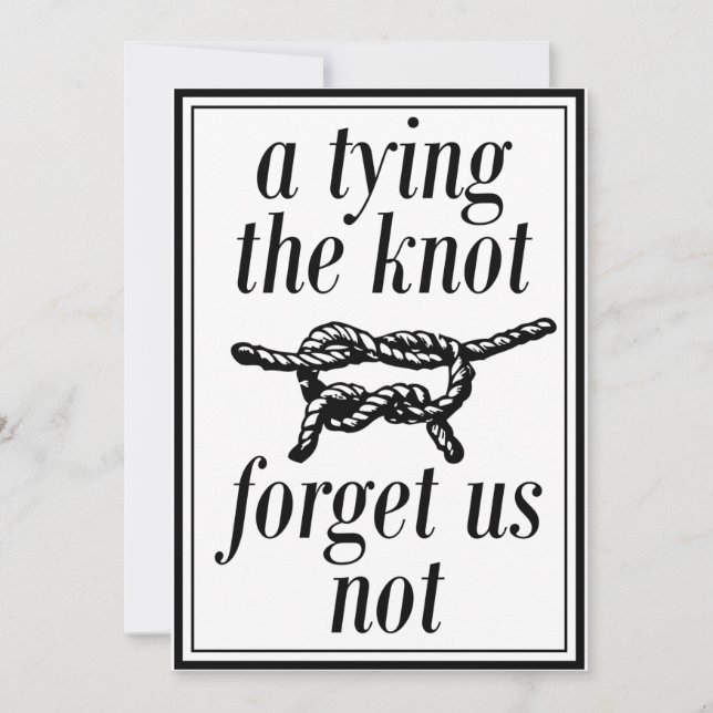 Tie Tying The Knot Funny Save The Date Wedding Invitation (Front)