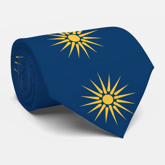 Tie with Flag of Macedonia, Greece (Rolled)