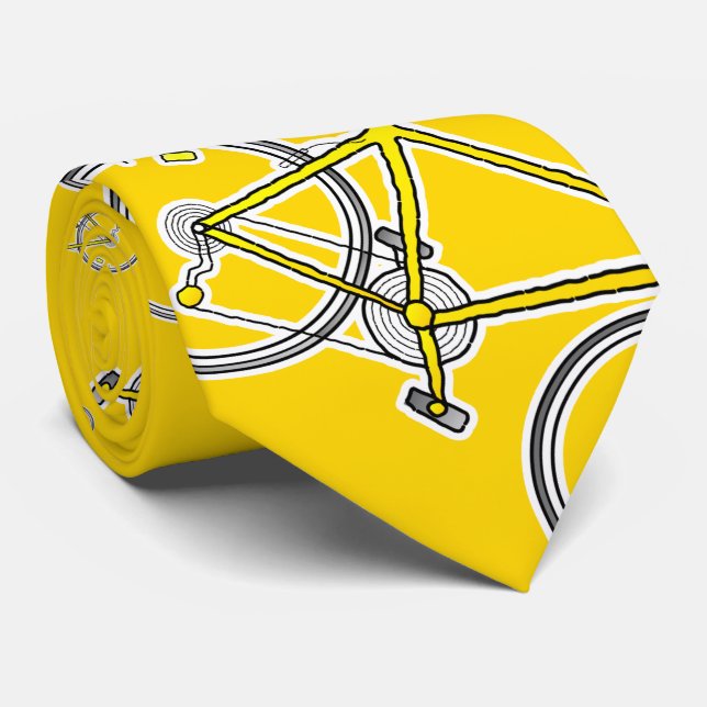 Tie with Golden Yellow Sports Bike Racing Bicycle (Rolled)