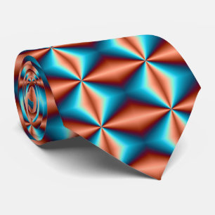 Tie With Multicolor Oval Triangular Pattern