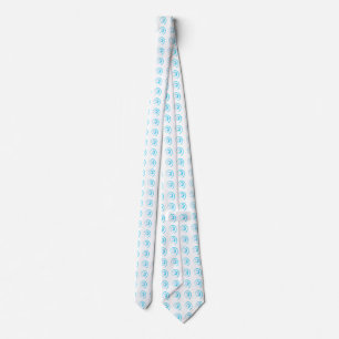 Tie with Tiled Light Blue Twirls