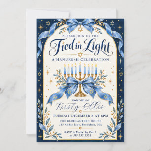Tied in Light Hanukkah Invitation