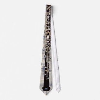 Tied Oboe on Faded Blue Denim Look Tie