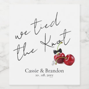 Tied the Knot Cherry Wedding Wine Label
