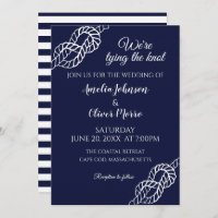 Tied The Knot Nautical Rope White Navy Wedding
