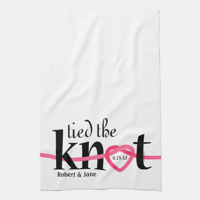 Tied The Knot Personalised Kitchen Towel (Vertical)