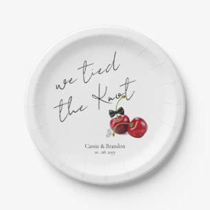 Tied the Knot Wedding Paper Plate