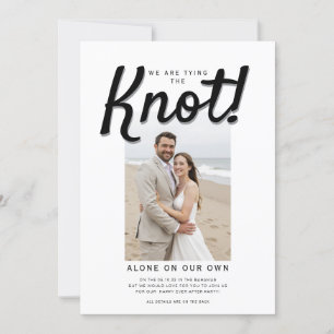 Tied the knot wedding reception QR code   Invitation