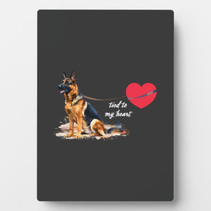 Tied to My Heart German Shepherd Plaque