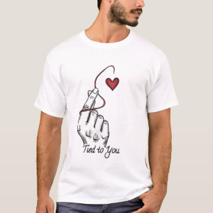 Tied to You Red String of Fate Minimalist Tattoo  T-Shirt