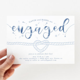 Tied Together Heart Engagement Party Invitation