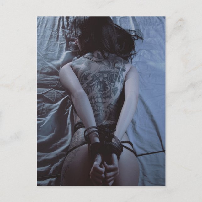 Tied up  ● Tattooed B&W photo Postcard (Front)