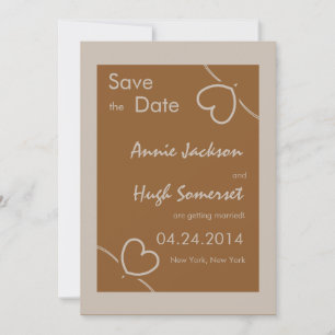 Tied with hearts - save the date cards