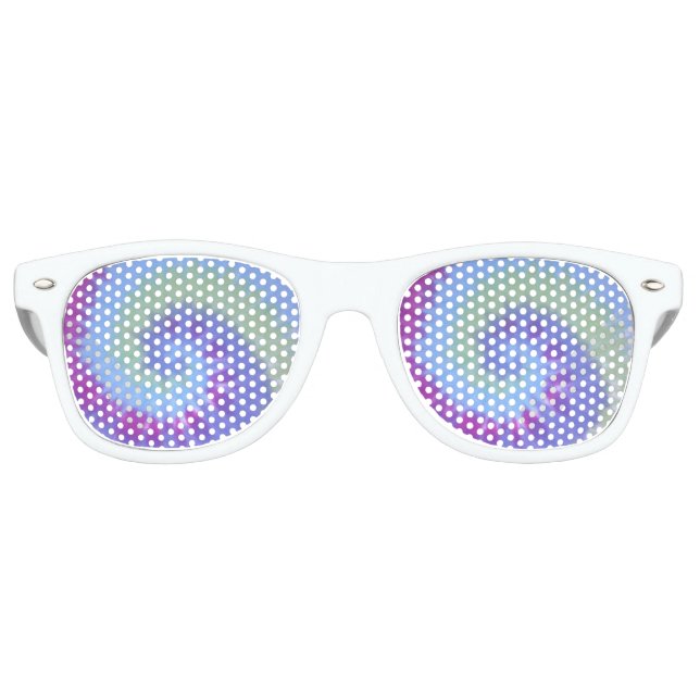 tiedye adult retro party shades blues spiral (Front)