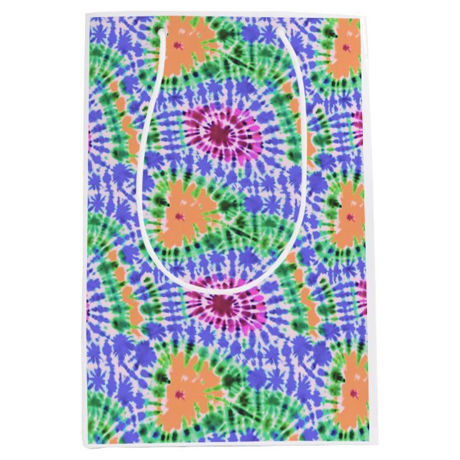 Tiedye colorful pattern medium gift bag (Front)