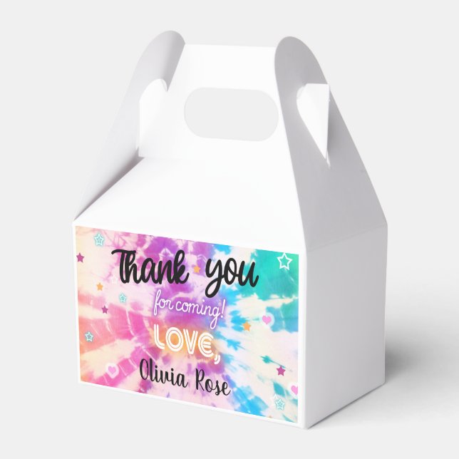 Tiedye girl birthday favour box. favour box (Front Side)